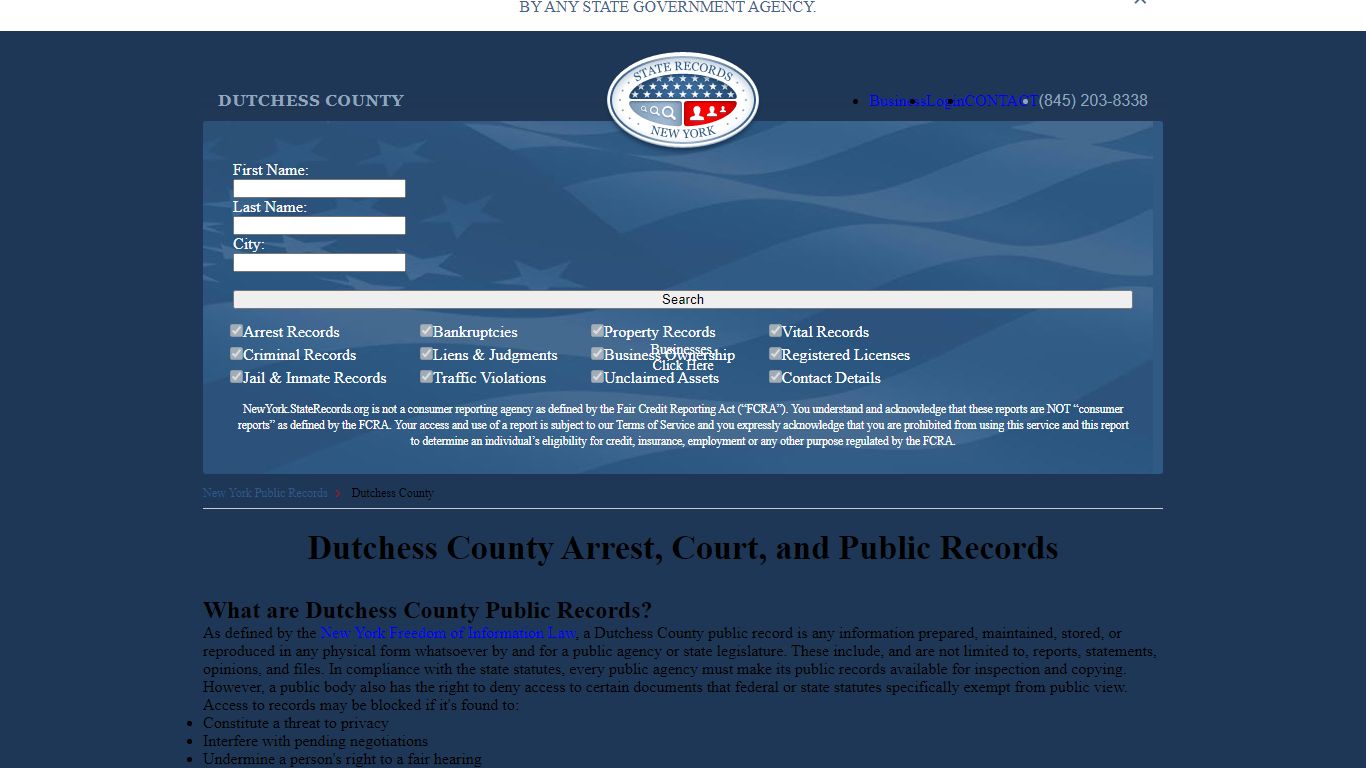 Dutchess County Arrest, Court, and Public Records