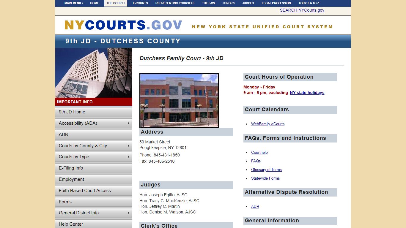 Dutchess Family Court - 9th JD | NYCOURTS.GOV