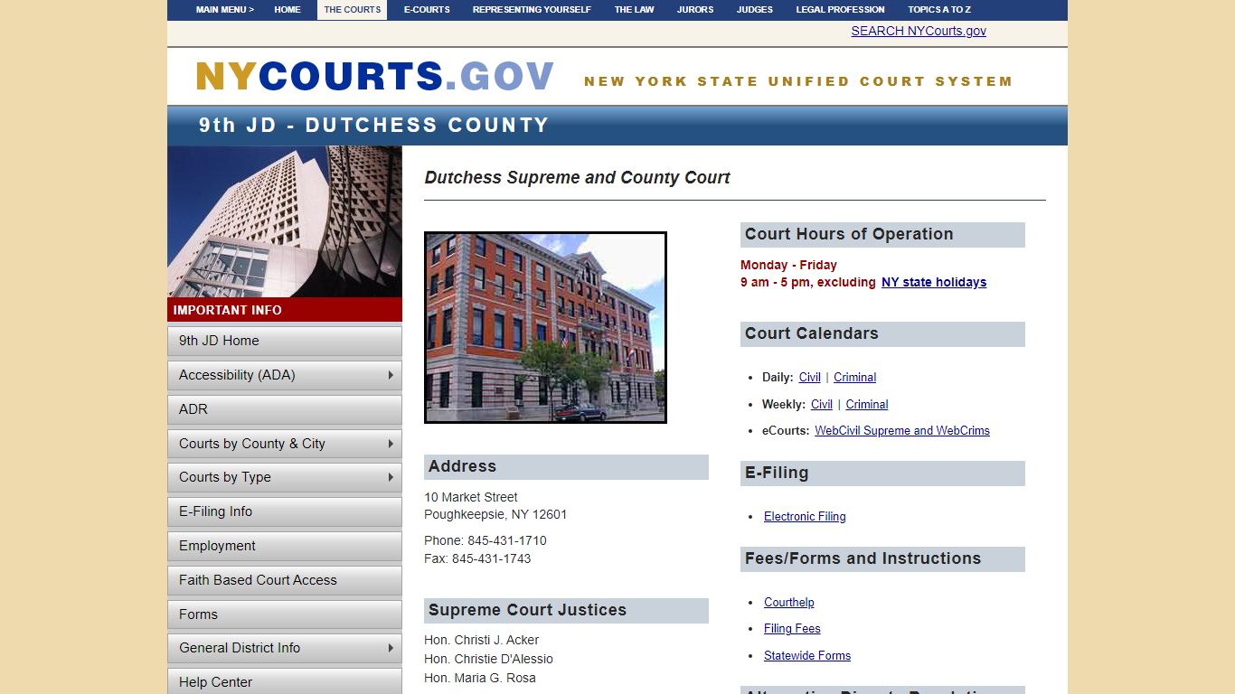 Dutchess Supreme and County Court - 9th JD | NYCOURTS.GOV